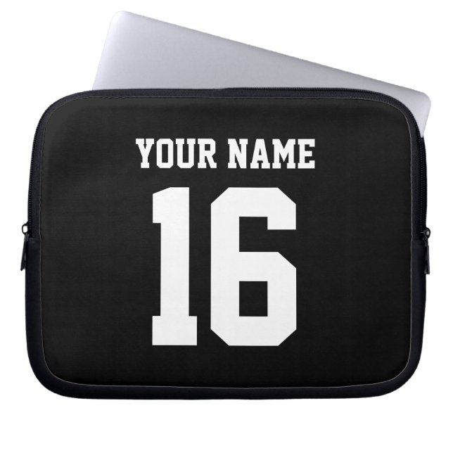 Black Sporty Team Jersey Laptop Sleeve (Voorkant)