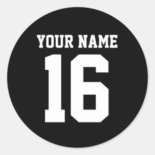 Black Sporty Team Jersey Ronde Sticker