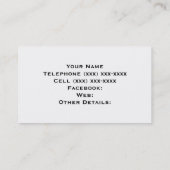 Black Sporty Team Jersey Visitekaartje (Achterkant)