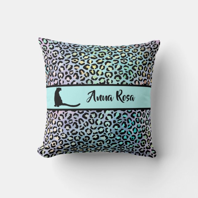 *~* Black Spots - Leopard Rainbow Animal Pattern Kussen (Voorkant)