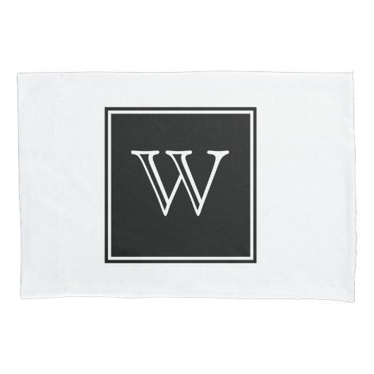 Black Square Monogram Kussensloop (Voorkant)