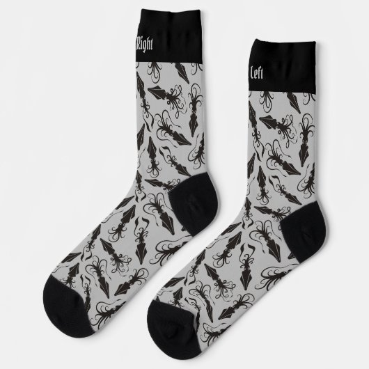 Black Squid Pattern Socks Sokken (Links)