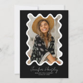 Black Squiggly Faire-part photo cadre de graduatio (Devant)