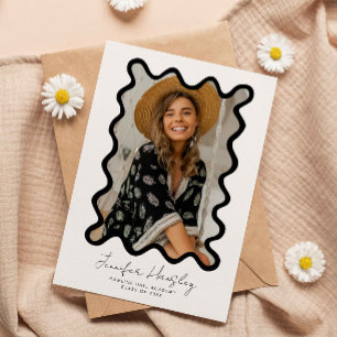 Black Squiggly Faire-part photo cadre de graduatio