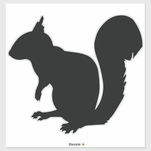 Black Squirrel Silhouette Sticker (Vel)