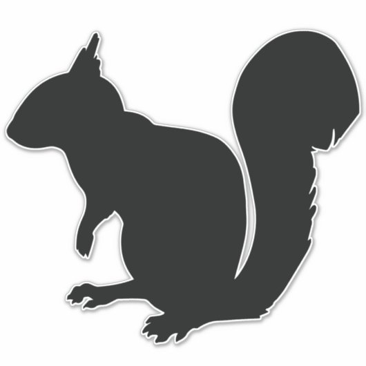 Black Squirrel Silhouette Sticker (Voorkant)