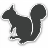 Black Squirrel Silhouette Sticker (Voorkant)