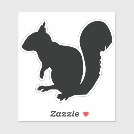 Black Squirrel Silhouette Sticker (Vel)