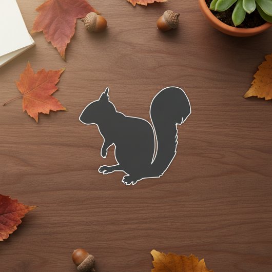 Black Squirrel Silhouette Sticker