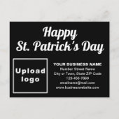 Black St. Patrick Business Holiday Briefkaart (Voorkant)
