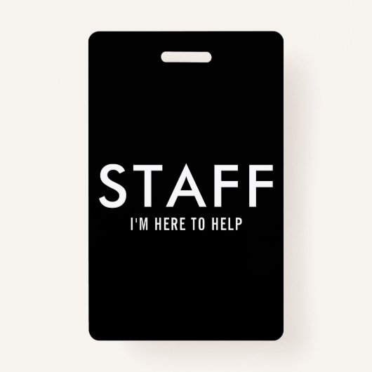 Black Staff Hier om te helpen Badge (Voorkant)