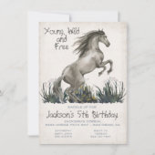 Black Stallion Horse Anniversaire Fête Invitation (Devant)