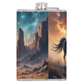 Black Stallion in Desert  Heupfles (Achterkant)