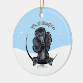 Black Standard Poodle IAAM-kerstmis Keramisch Ornament (Links)