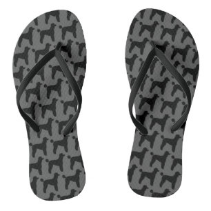 Black Standard Poodle Silhouettes Patroon Teenslippers