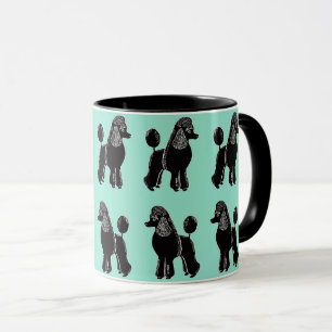 Black Standard Poodles Pattern Mint Mok
