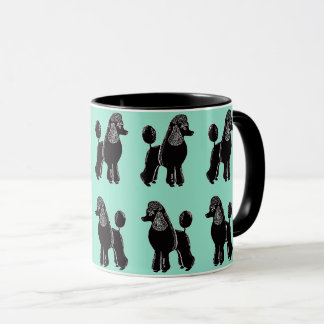 Black Standard Poodles Pattern Mint Mok