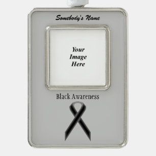 Black Standard Ribbon Tmpl (V-O) van Kenneth Yonci Verzilverd Kader Ornament