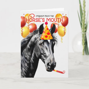 Black Star Diamond Paard Grappige Verjaardag Kaart