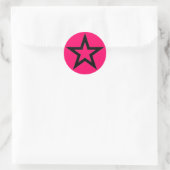 Black Star on Pink - Sticker (Sac)