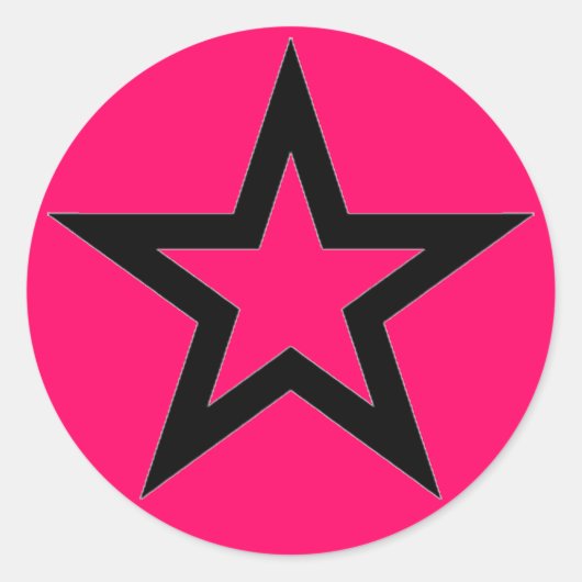 Black Star on Pink - Sticker (Devant)
