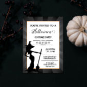 Black Starburst Witch Halloween Party Invitation