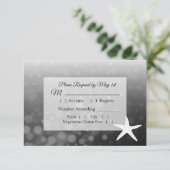 Black Starfish Oceanic Wedding Carte RSVP (Debout devant)