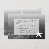 Black Starfish Oceanic Wedding Carte RSVP (Devant / Derrière)