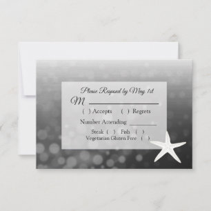 Black Starfish Oceanic Wedding Carte RSVP