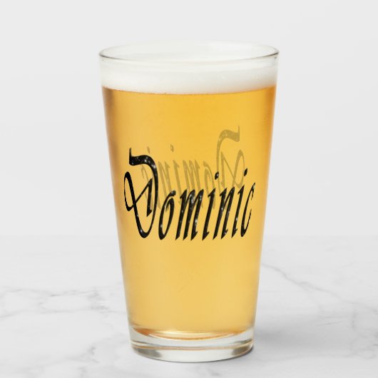 Black Starry Dominic naam, Glas (Voorkant gevuld)