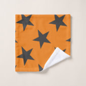 Black Stars sur Citrouille Orange (Gant de toilette)