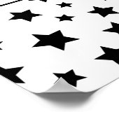 Black Stars with Message Anniversaire Poster (Coin)