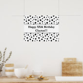 Black Stars with Message Anniversaire Poster (Cuisine)