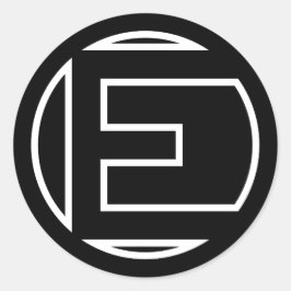 Black Sticker Cirkel Letter E