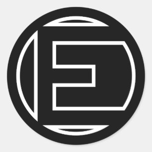 Black Sticker Cirkel Letter E