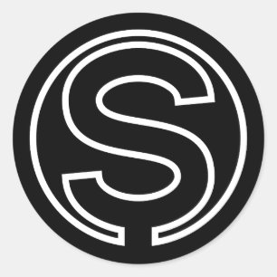 Black Sticker Cirkel Letter S