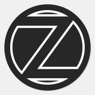 Black Sticker Cirkel Letter Z