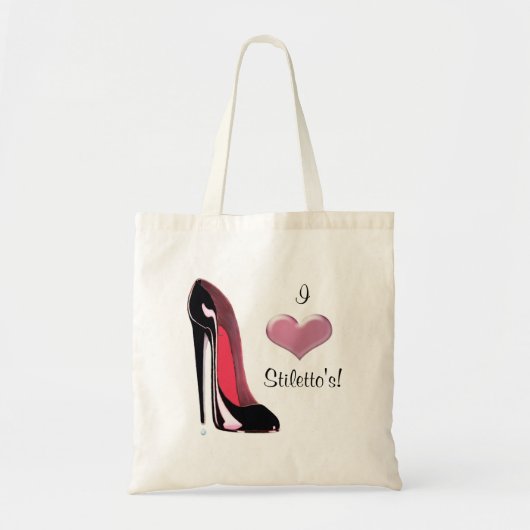 Black Stiletto Shoe Art Tote Bag (Voorkant)