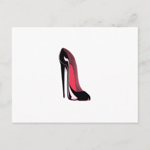 Black Stiletto Shoe Briefkaart
