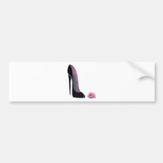 Black Stiletto Shoe en Roos Bumpersticker