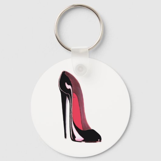 Black Stiletto Shoe Sleutelhanger (Voorkant)