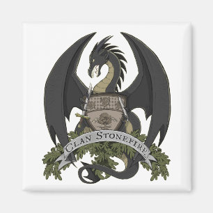 Black Stonefire Dragon Crest Magnet Magneet