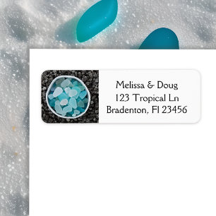 Black Stones en Blue Zee Glass Etiket