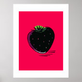 Black Strawberry – Minimal Pop Poster (Voorkant)