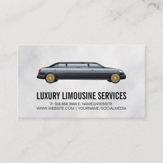 Black Stretch Limo Visitekaartje (Voorkant)