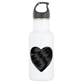 Black Strip Heart Waterfles