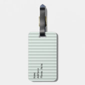 Black Stripe Bagagelabel Sjabloon (Achterkant verticaal)