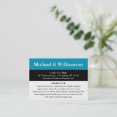Black Stripe Blue RESUME Visitekaartjes (Staand voorkant)