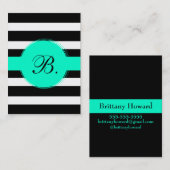Black Stripe Calling Card Contactkaartje (Voorkant / Achterkant)
