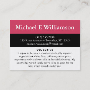 Black Stripe Dark Pink RESUME Visitekaartjes